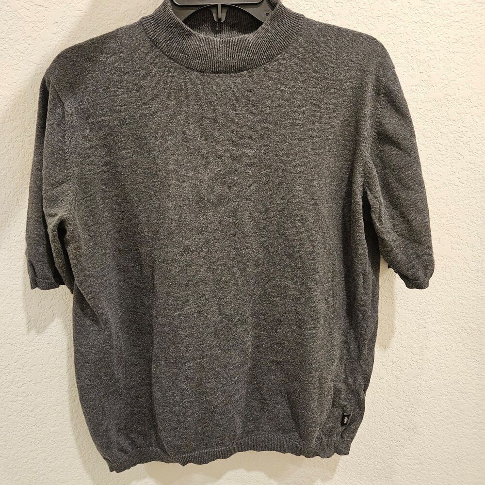 Vintage Mossimo Gray Short Sleeve Sweater 100% cotton Woman Size S